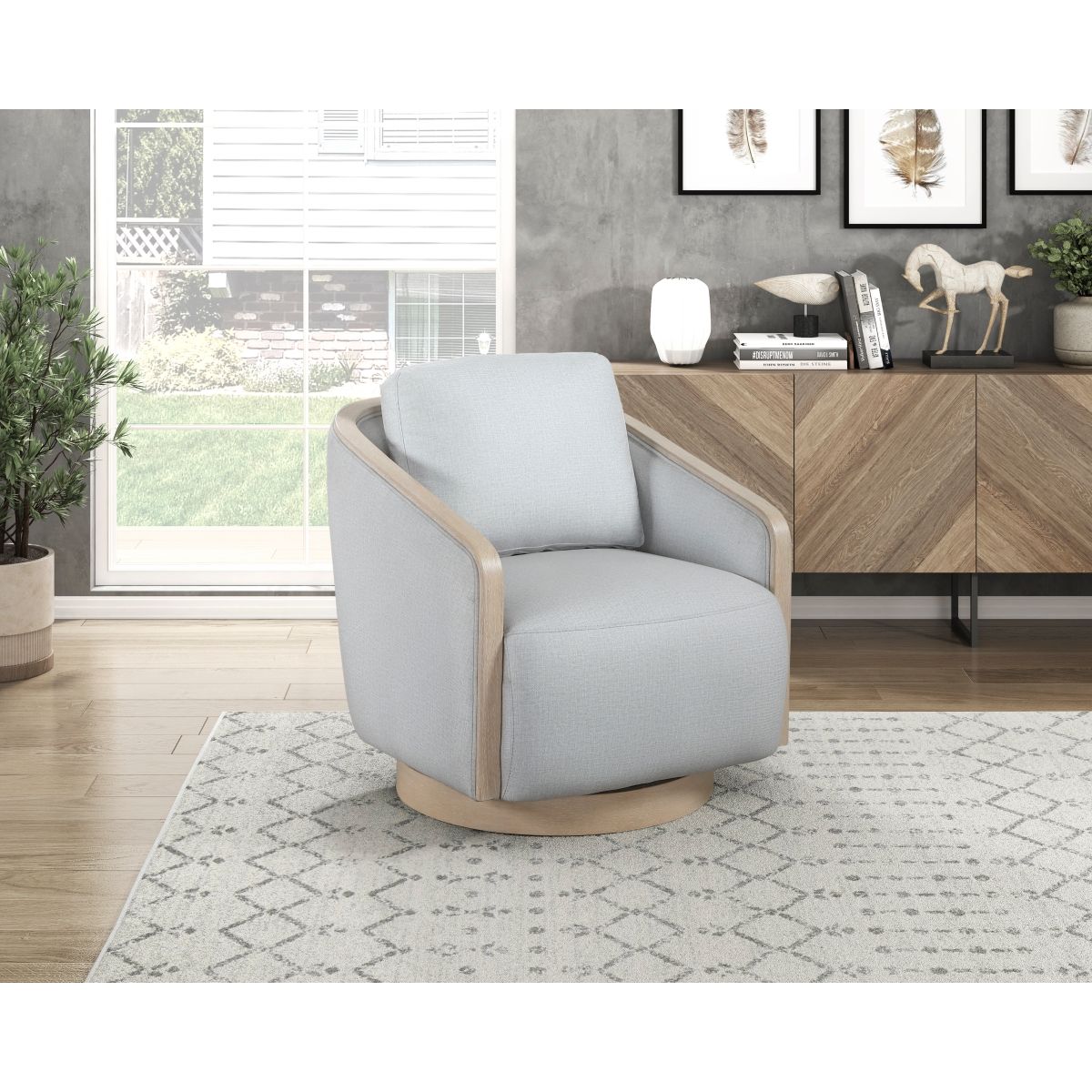 Hugo - Swivel Chair - Gray