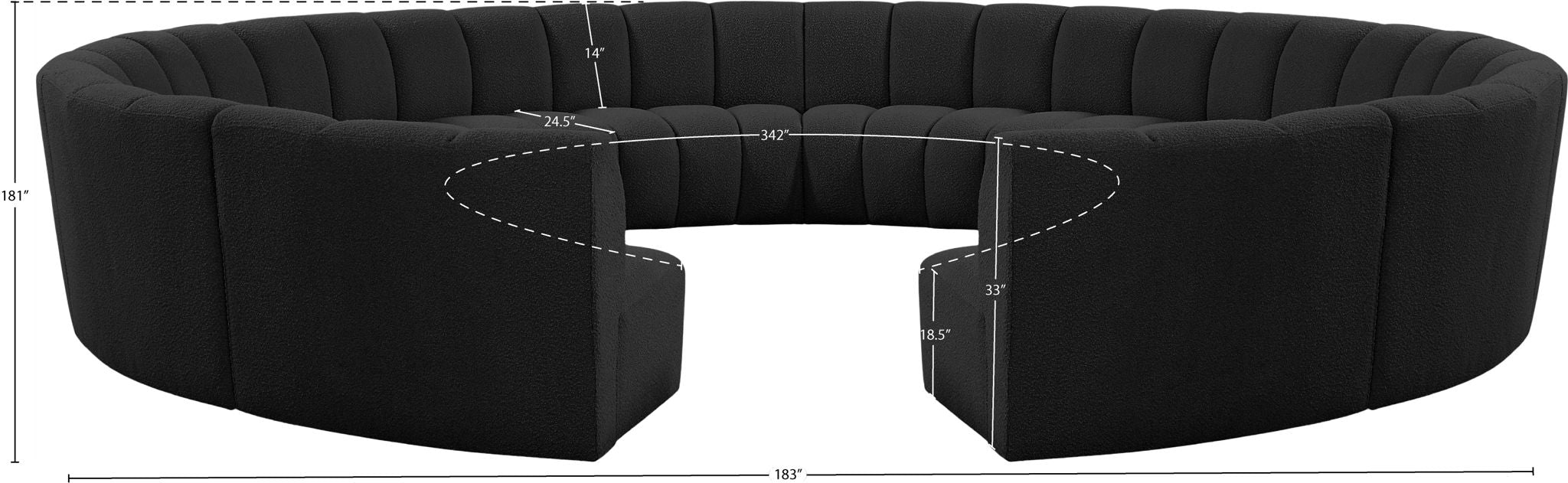 Infinity - 12 Piece Boucle Modular Sectional