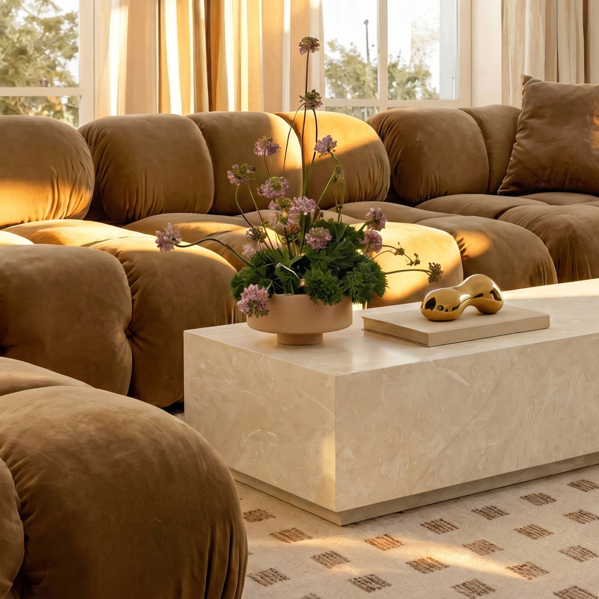 Romy - Coffee Table - Cream Travertine