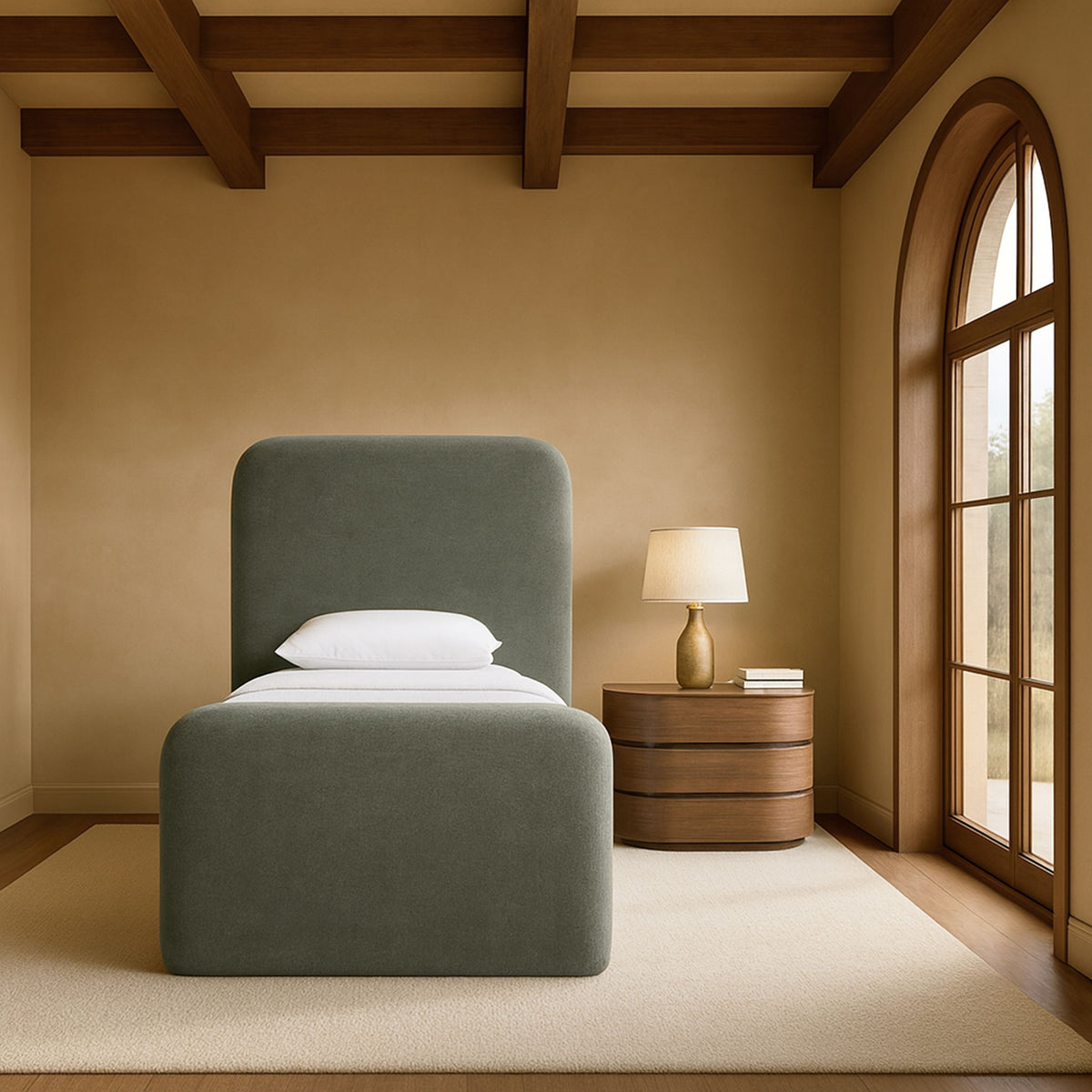 Fira - Chenille Fabric Upholstered Bed