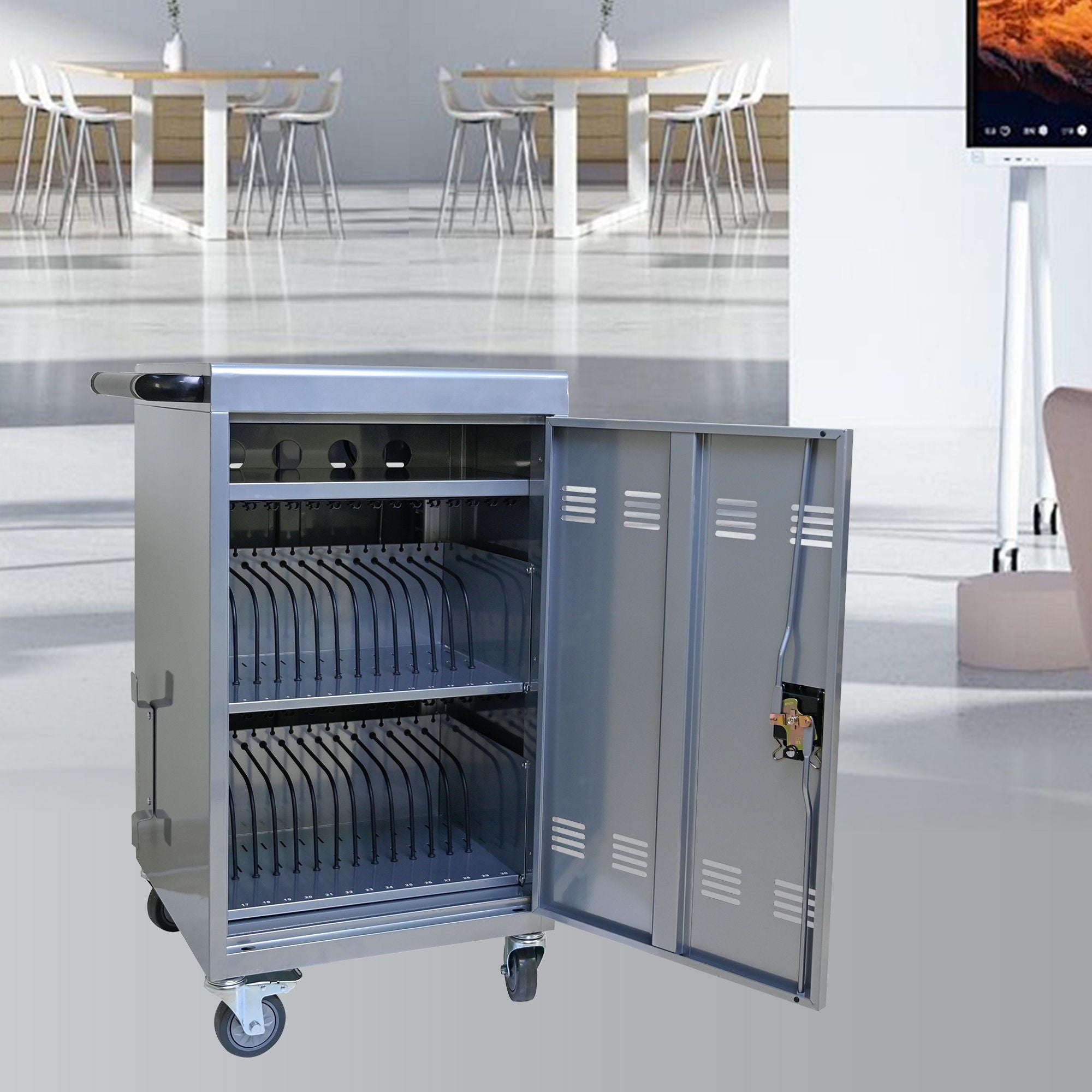 Mobile Charging Cart Station For book, Tablet And Laptop Computer With Power Strip Included