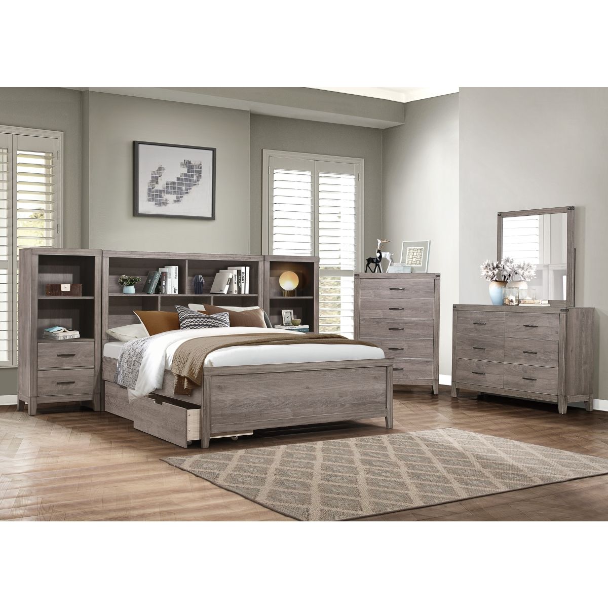 Woodrow - 3 Piece Wall Bed (Bed, 2 Panels)