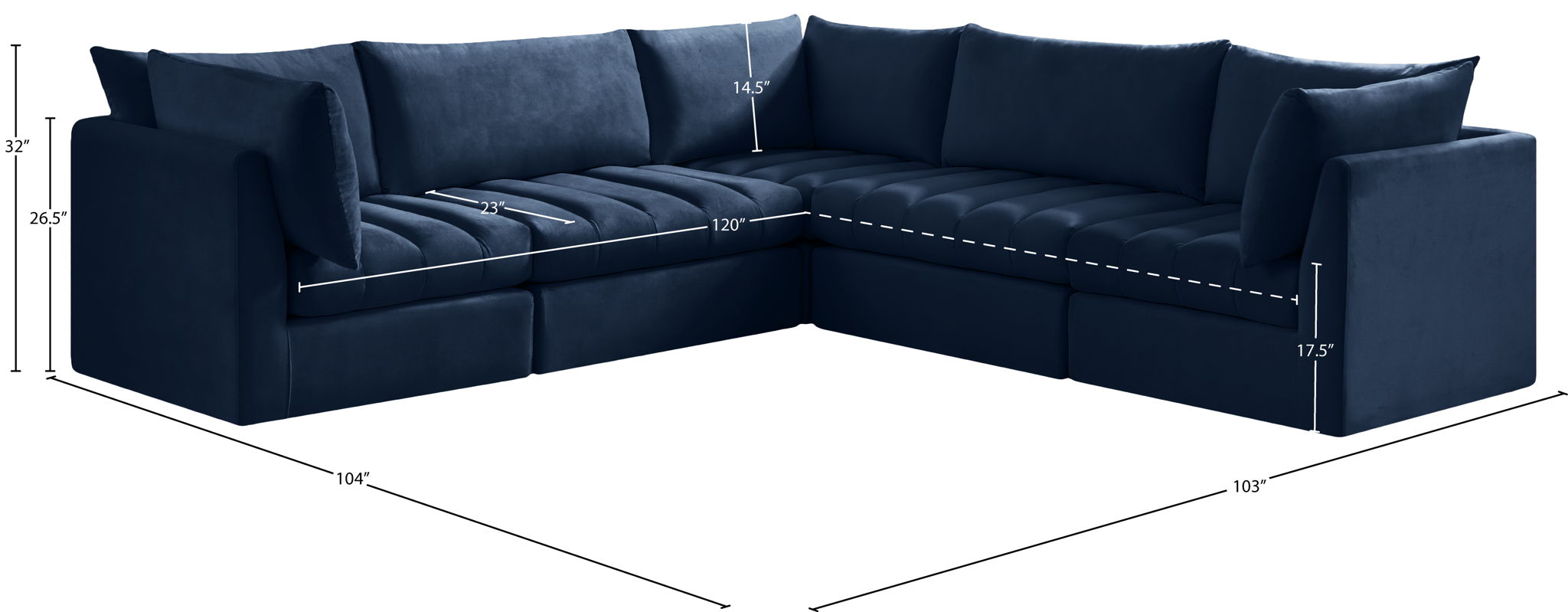 Jacob - Modular Corner Sectional 5 Piece