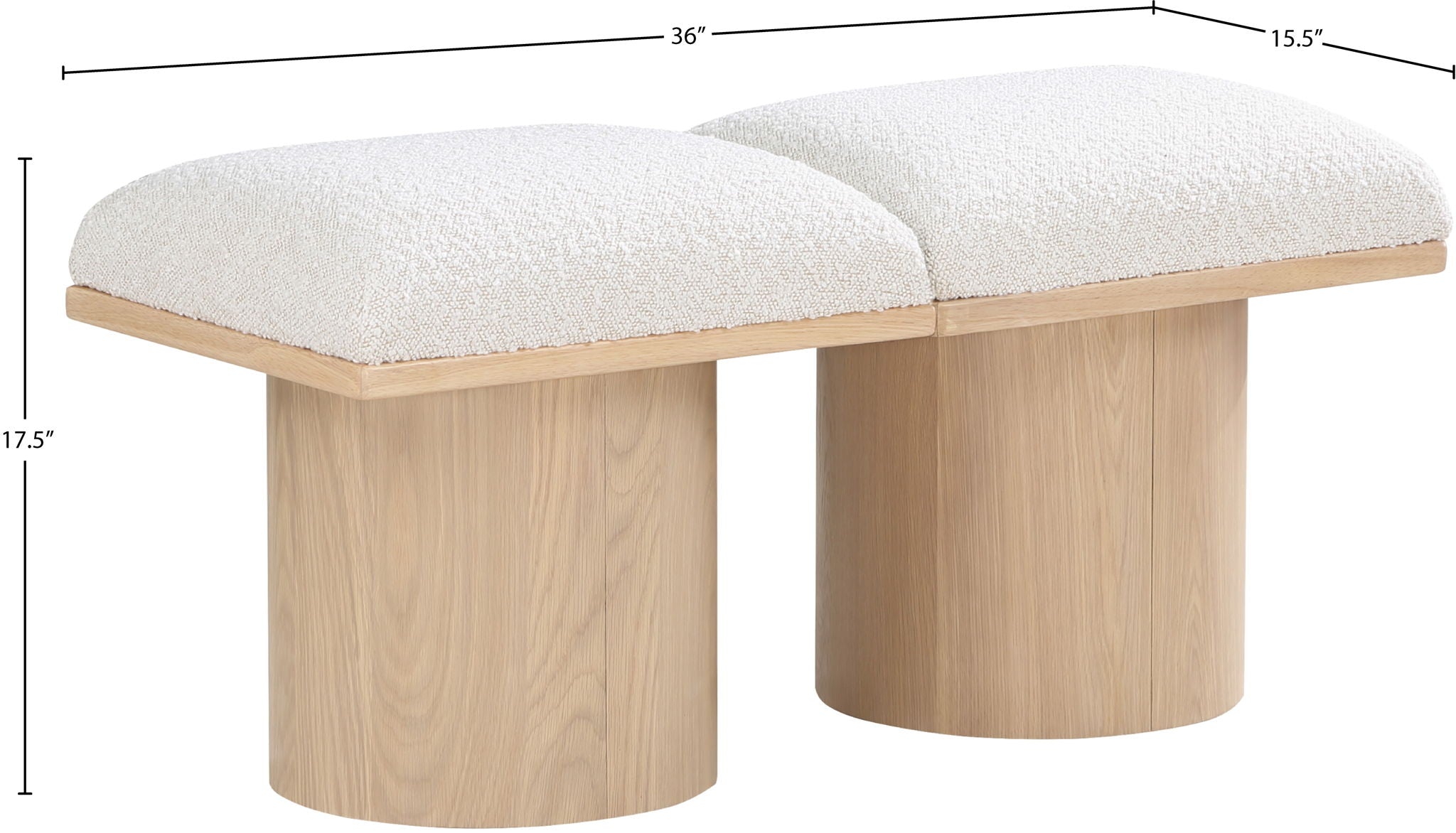 Pavilion - 2 Piece Modular Bench With Natural Base