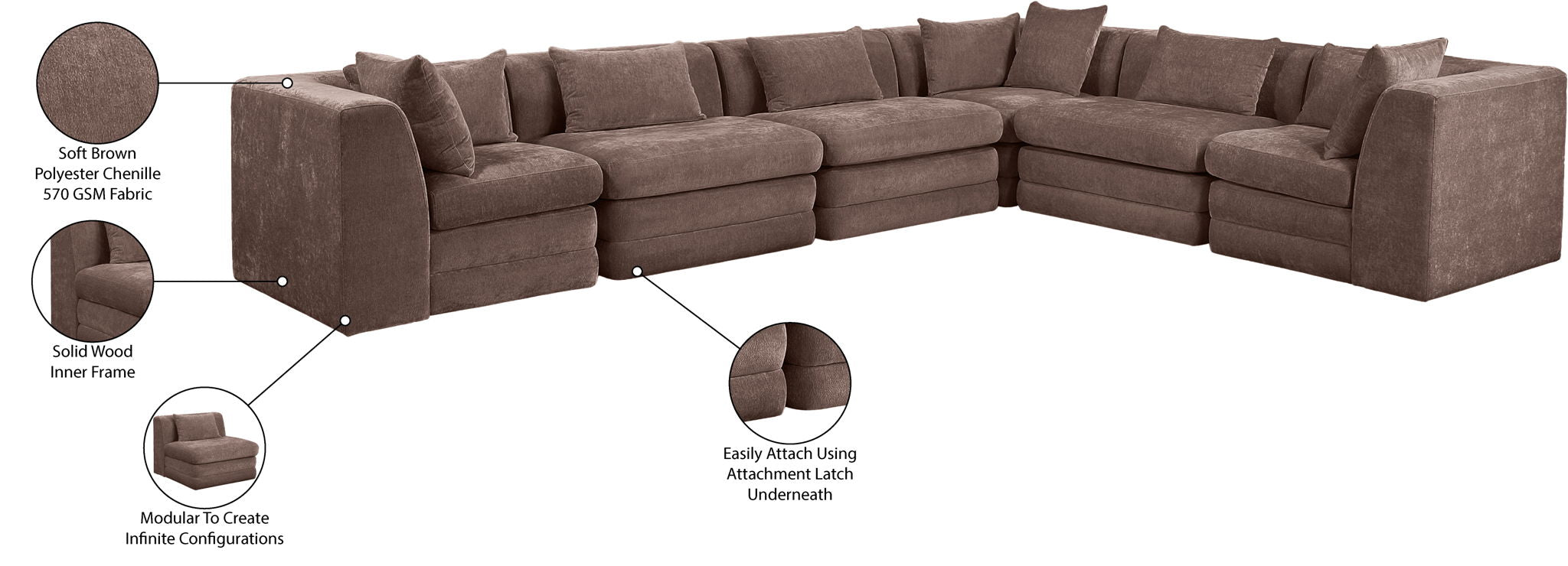 Stellar - 6 Piece Upholstered Modular Sectional