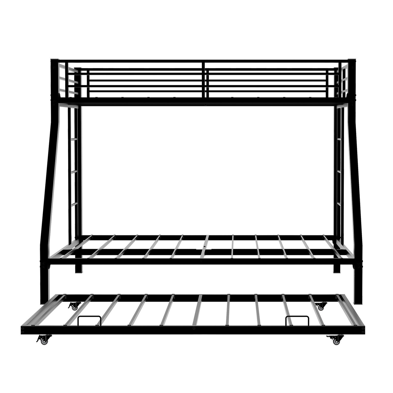 Bunk Bed For Kids, Convertible Frame With Ladders & Guardrail