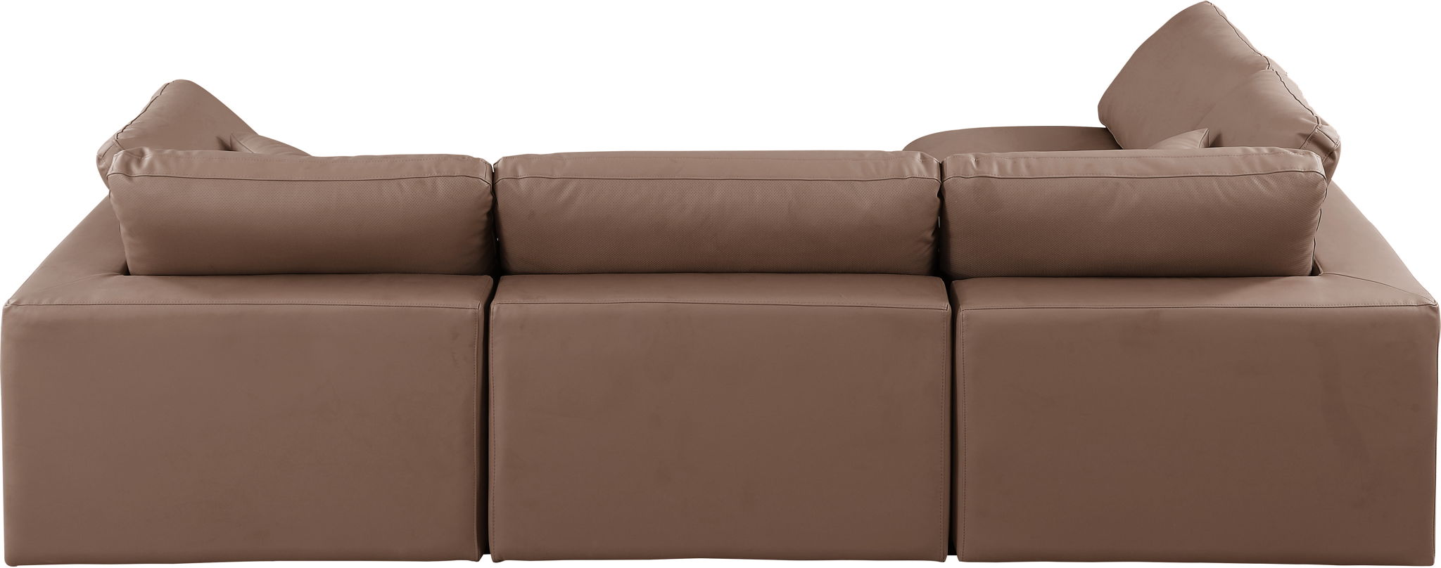 Comfy - 4 Piece Faux Leather Modular Armless Sectional