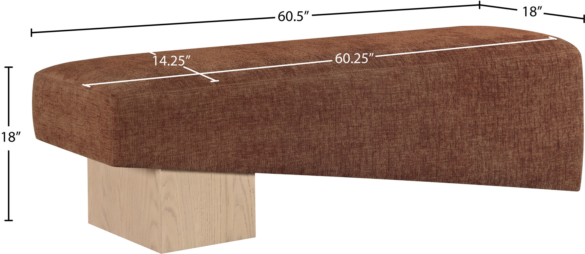 Alora - Bench - Light Brown Base