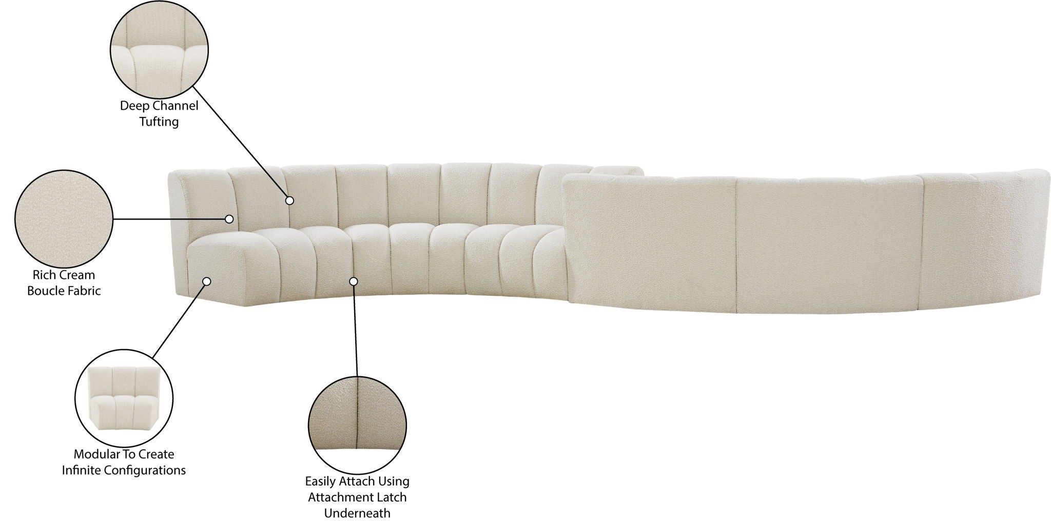 Infinity - 6 Piece Boucle Modular Sectional