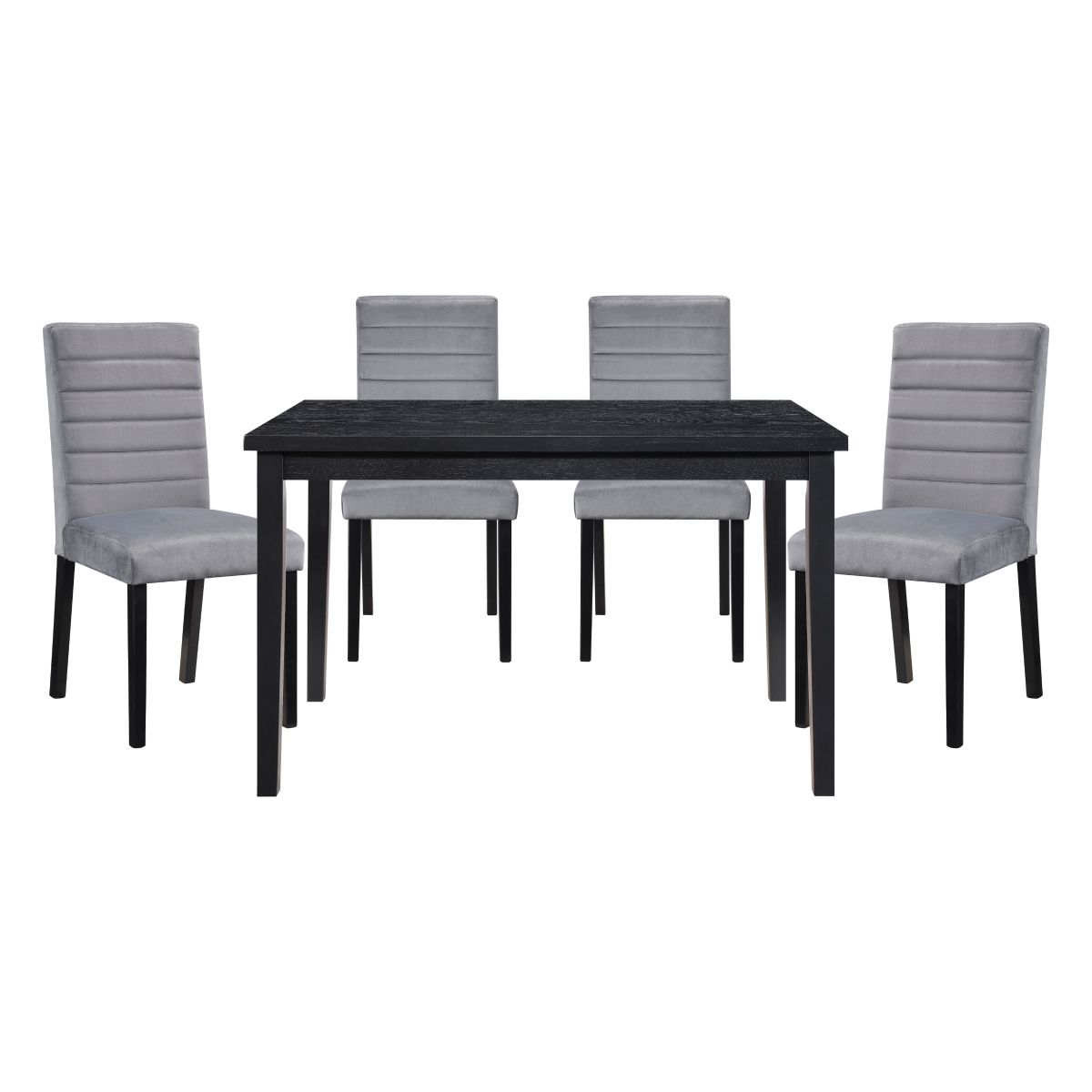 Andreas - 5 Piece Dining Room Set (Table & 4 Side Chairs) - Black / Gray