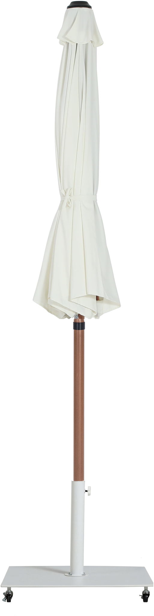 Fiji - Aluminum Patio Umbrella With Square White And Teak Base