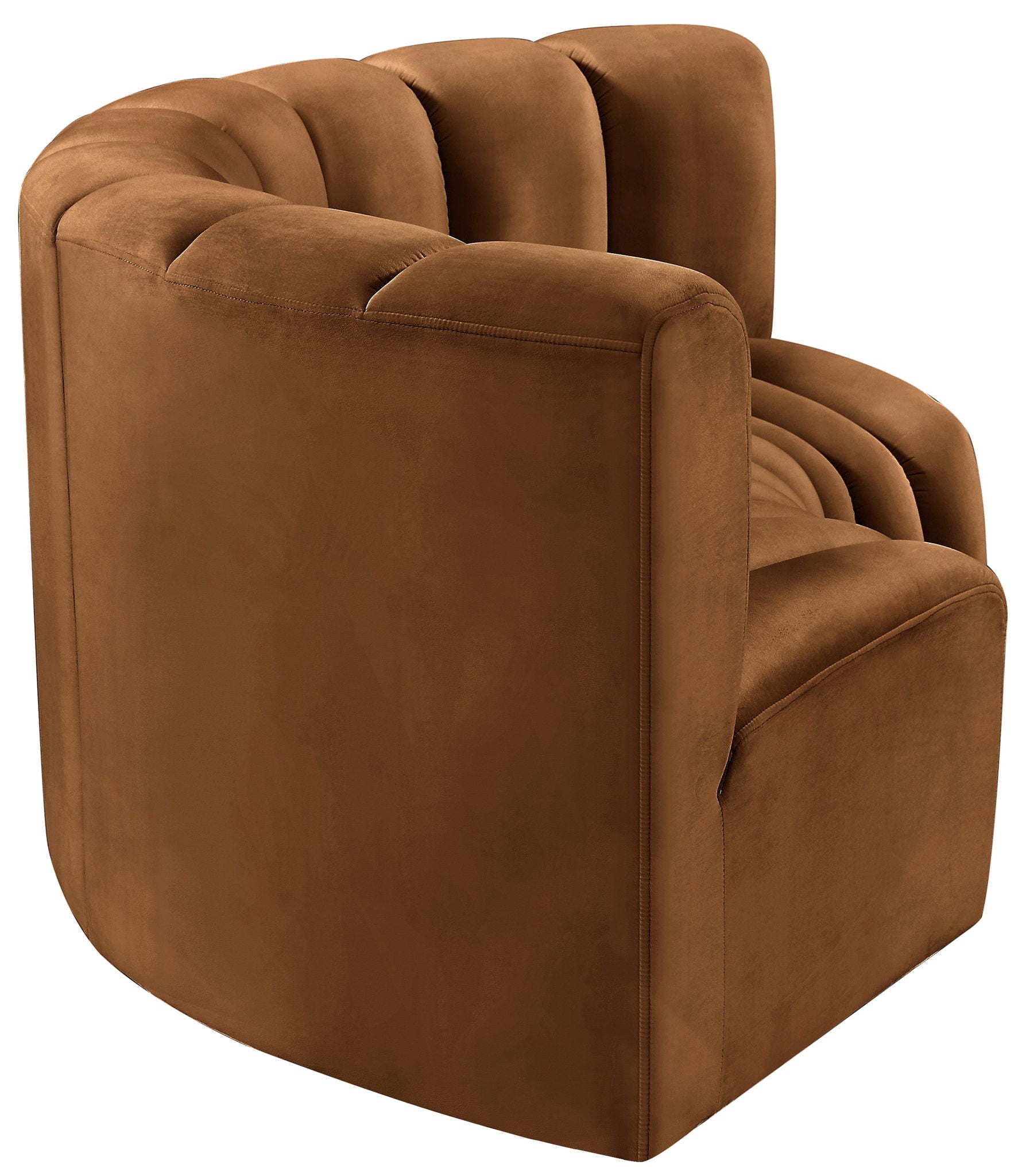 Arc - Velvet 3 Piece Modular U-Shaped Sofa - Saddle