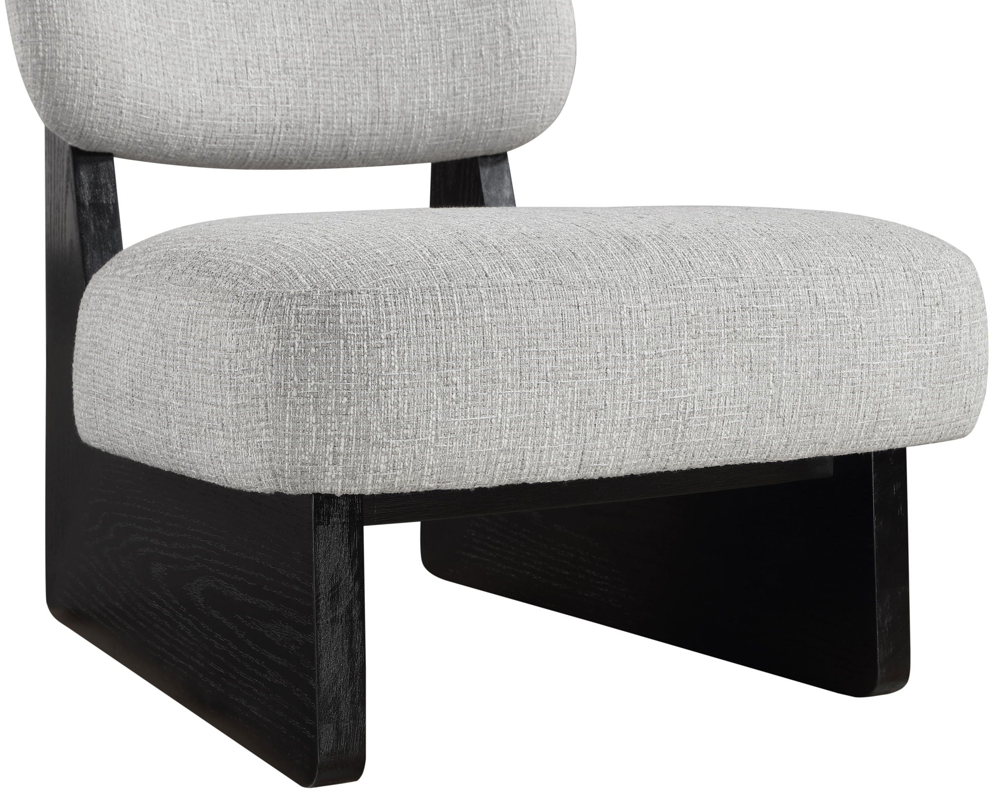Vetra - Linen Textured Fabric Upholstered Accent Chair With Black Base