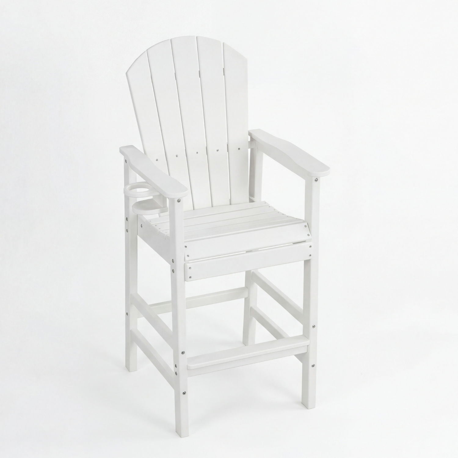 Bar Height Adirondack Chair With Cup Holder And Armrests