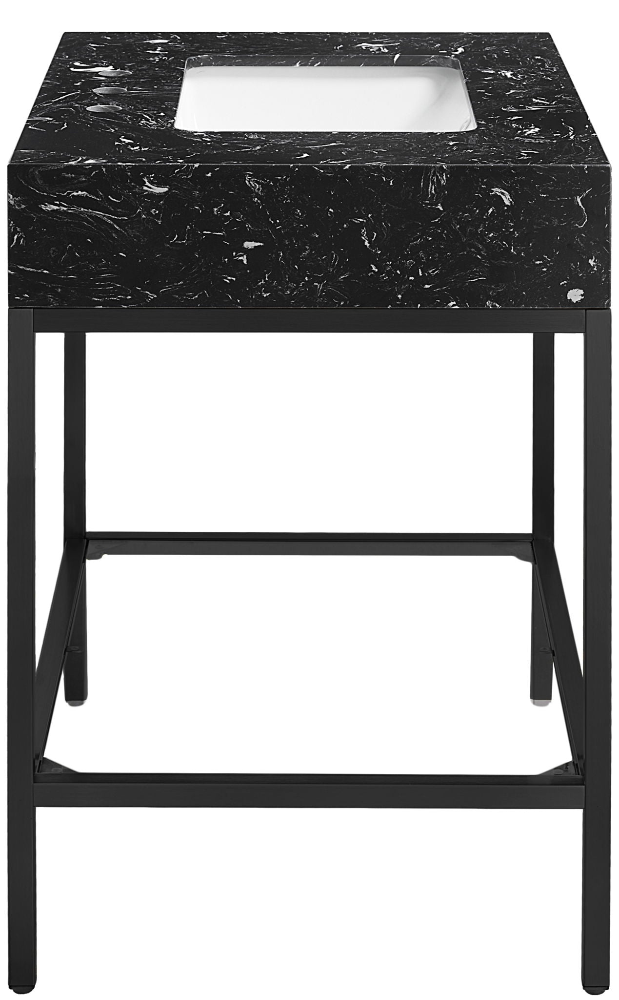 Marmo - Engineered Marble Bathroom Vanity With Black Base