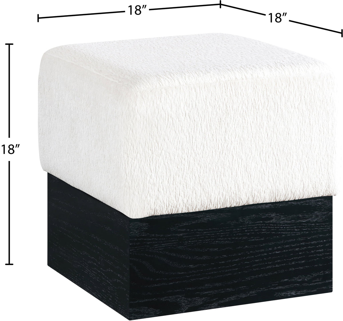 Havre - Ottoman / Stool With Black Base