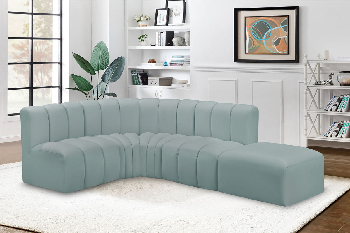 Arc - Faux Leather 5 Piece Corner Modular Sofa