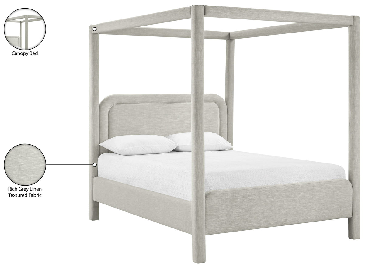 Salina - Linen Textured Fabric Upholstered Bed