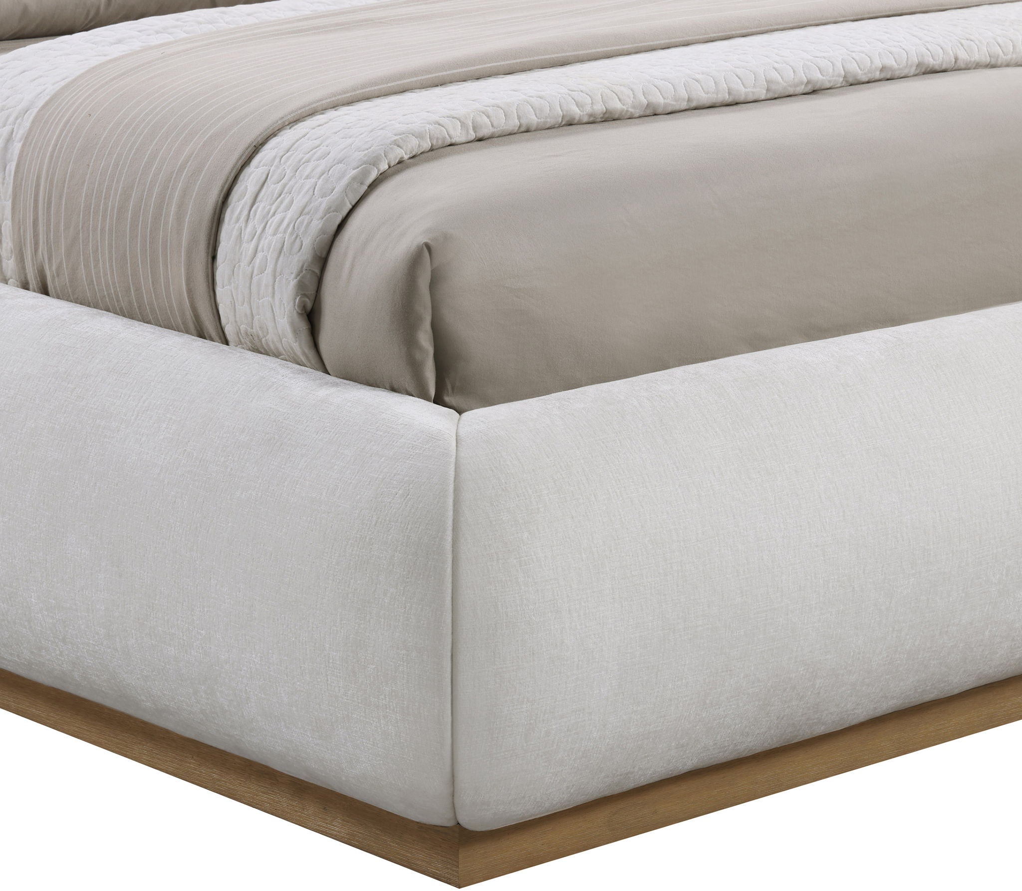 Vaughn - Chenille Bed With Natural Base