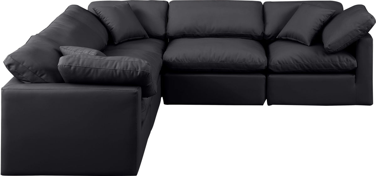 Indulge - Faux Leather 5 Piece Modular Corner Sectional