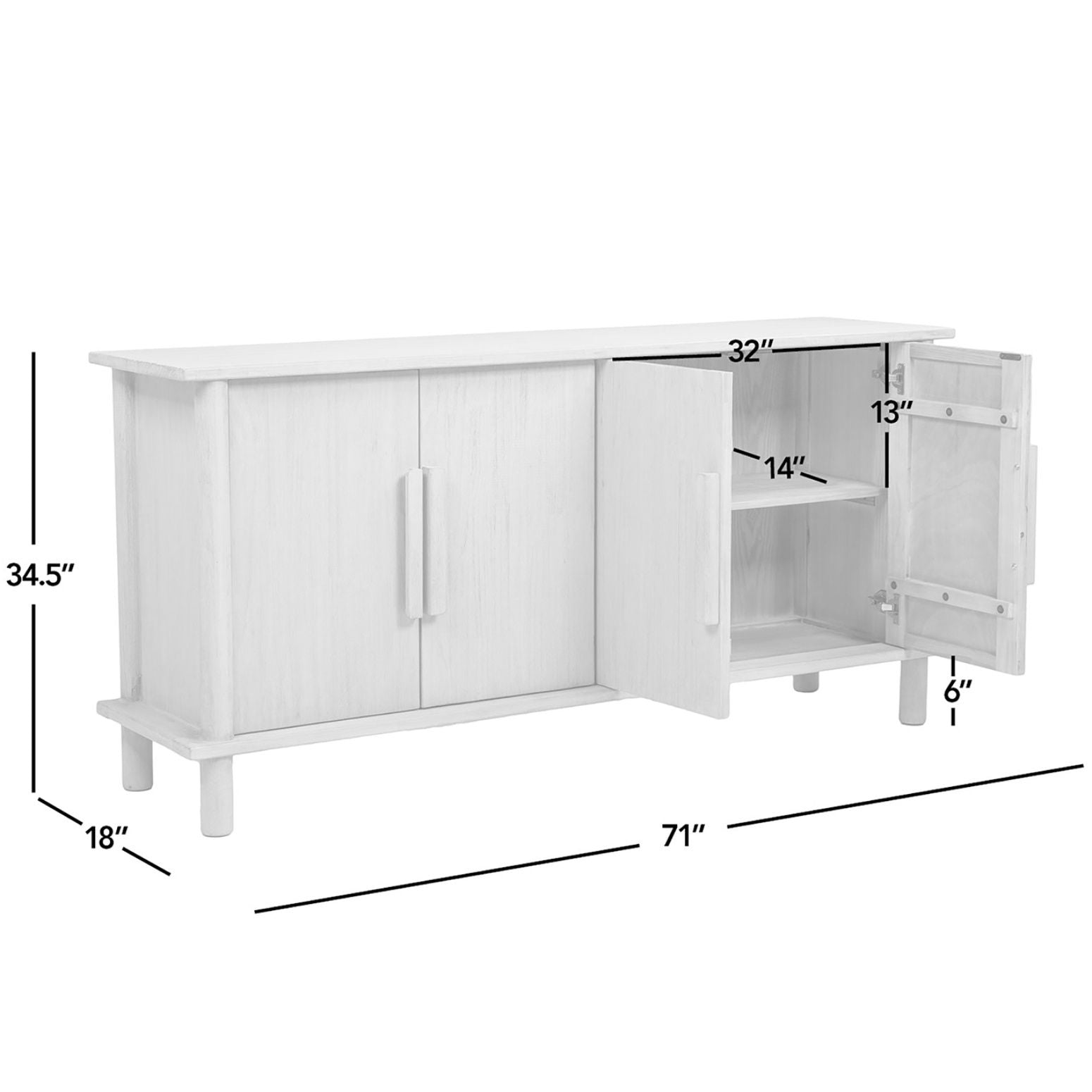 Milo - 4 Door Sideboard - Natural