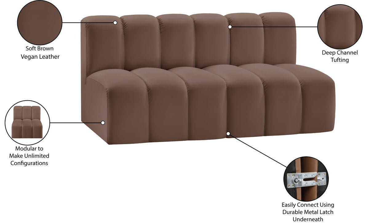 Arc - Faux Leather 2 Seats Modular Sofa