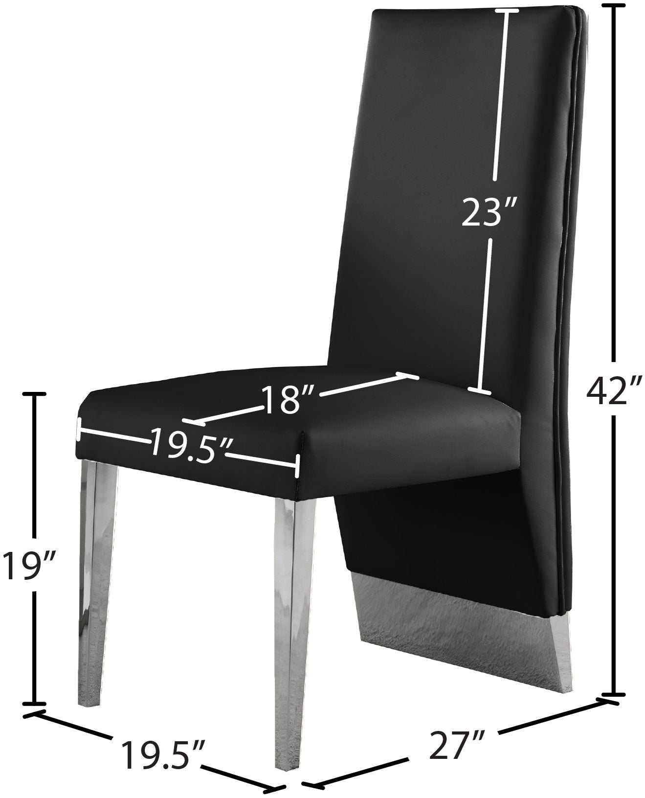 Porsha - Dining Chair (Set of 2) - Chrome Base
