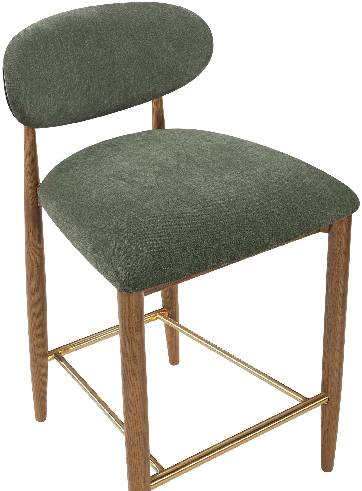 Riccio - Fabric Stool - Walnut Frame