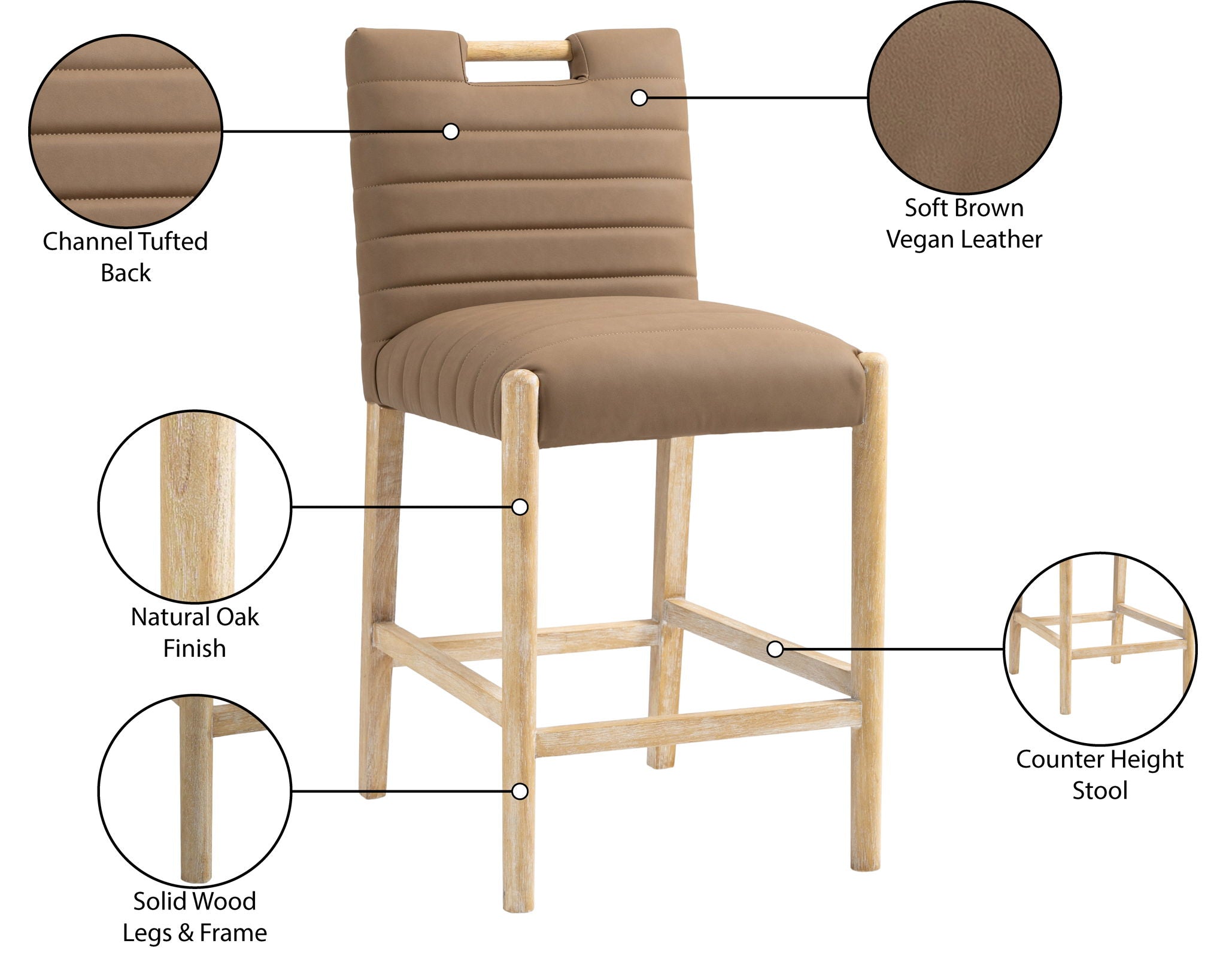 Aimee - Counter Stool - Light Brown Legs