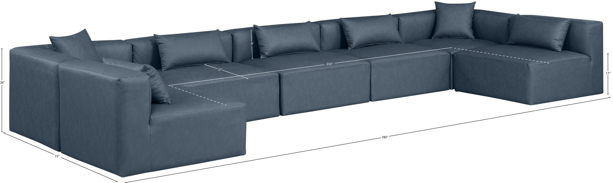 Cube - 7 Piece Modular U-Shaped Sectional