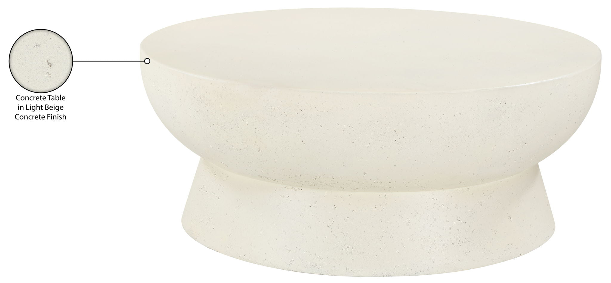 Avaya - Concrete And Fiberglass Indoor / Outdoor Coffee Table - Cream