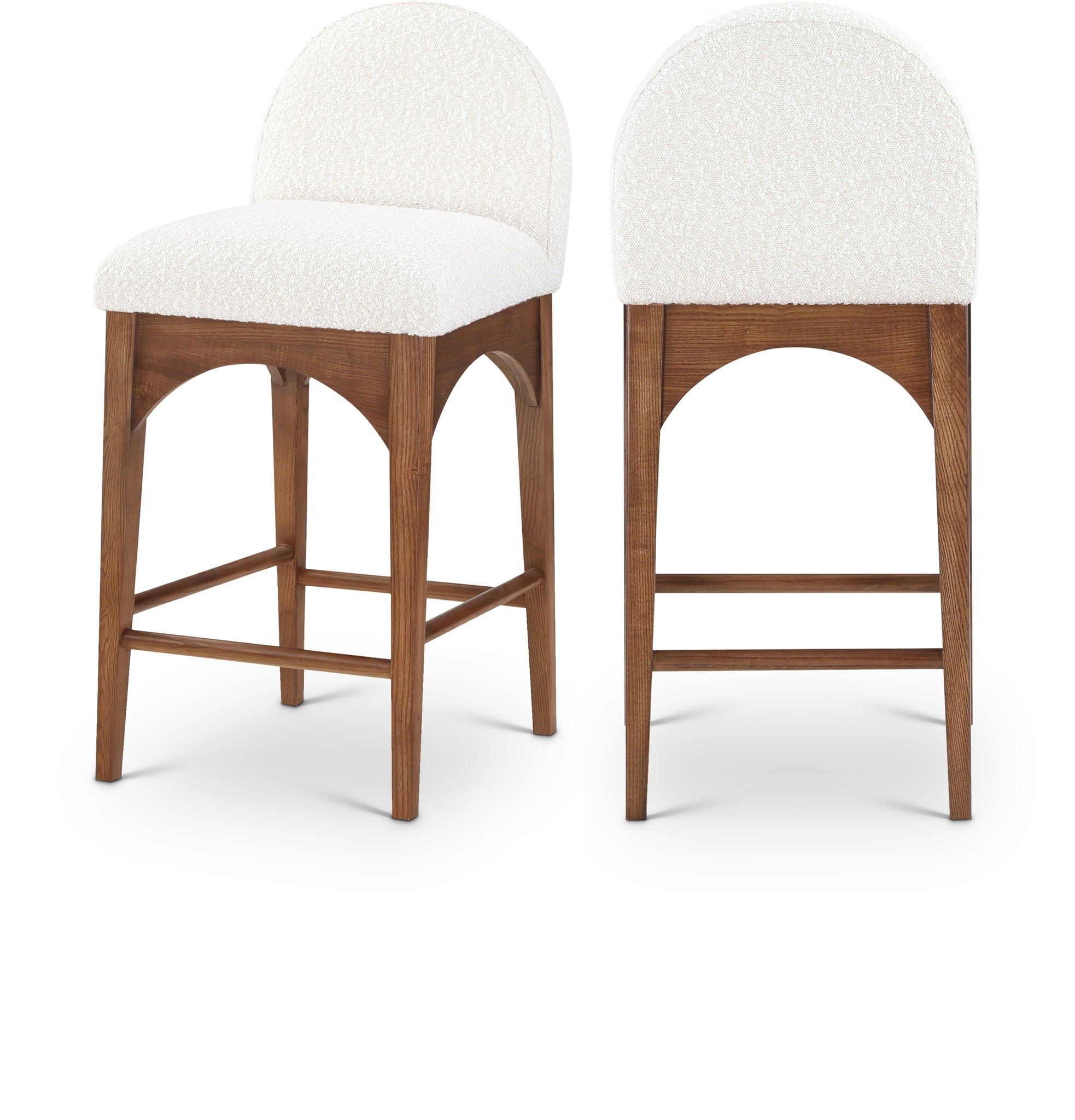 Waldorf - Boucle Stool With Brown Legs