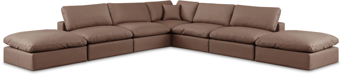 Comfy - 7 Piece Faux Leather Modular Corner Sectional
