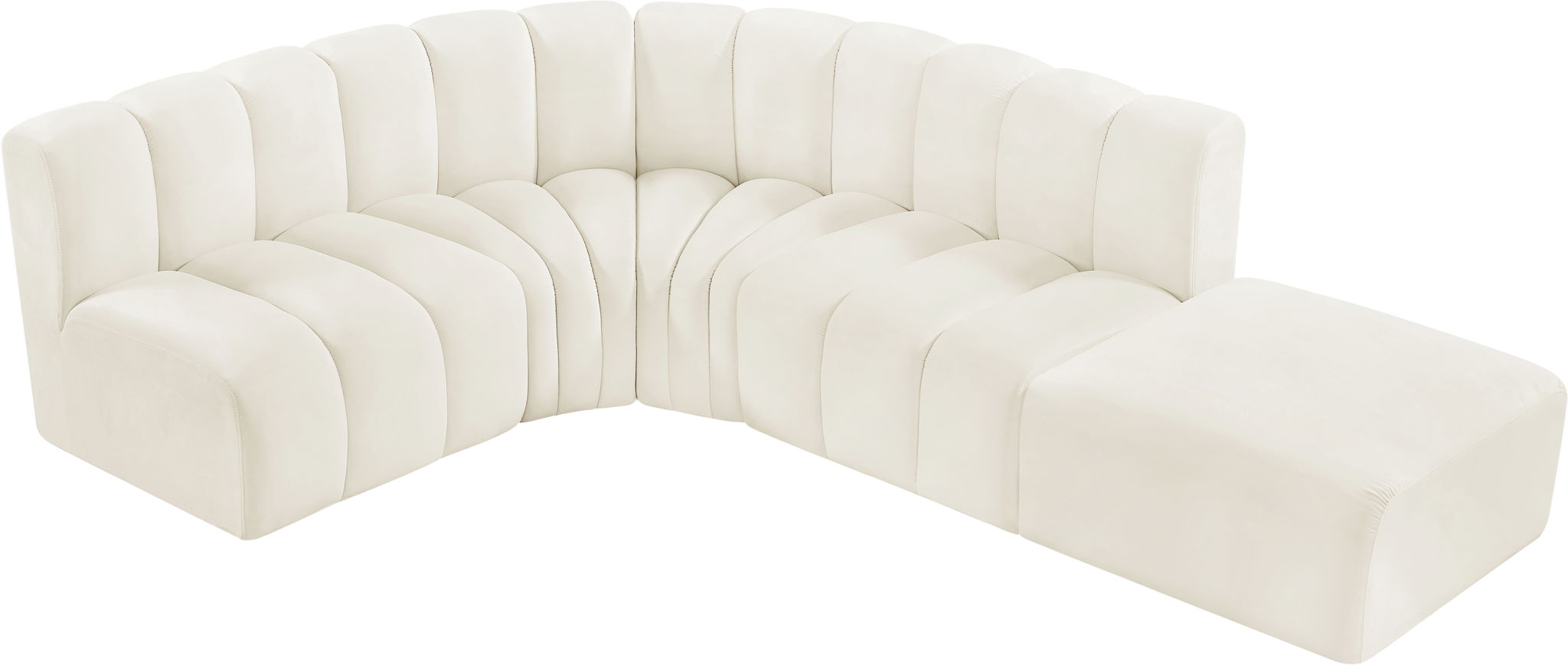 Arc - Velvet 5 Piece Corner Modular Sofa