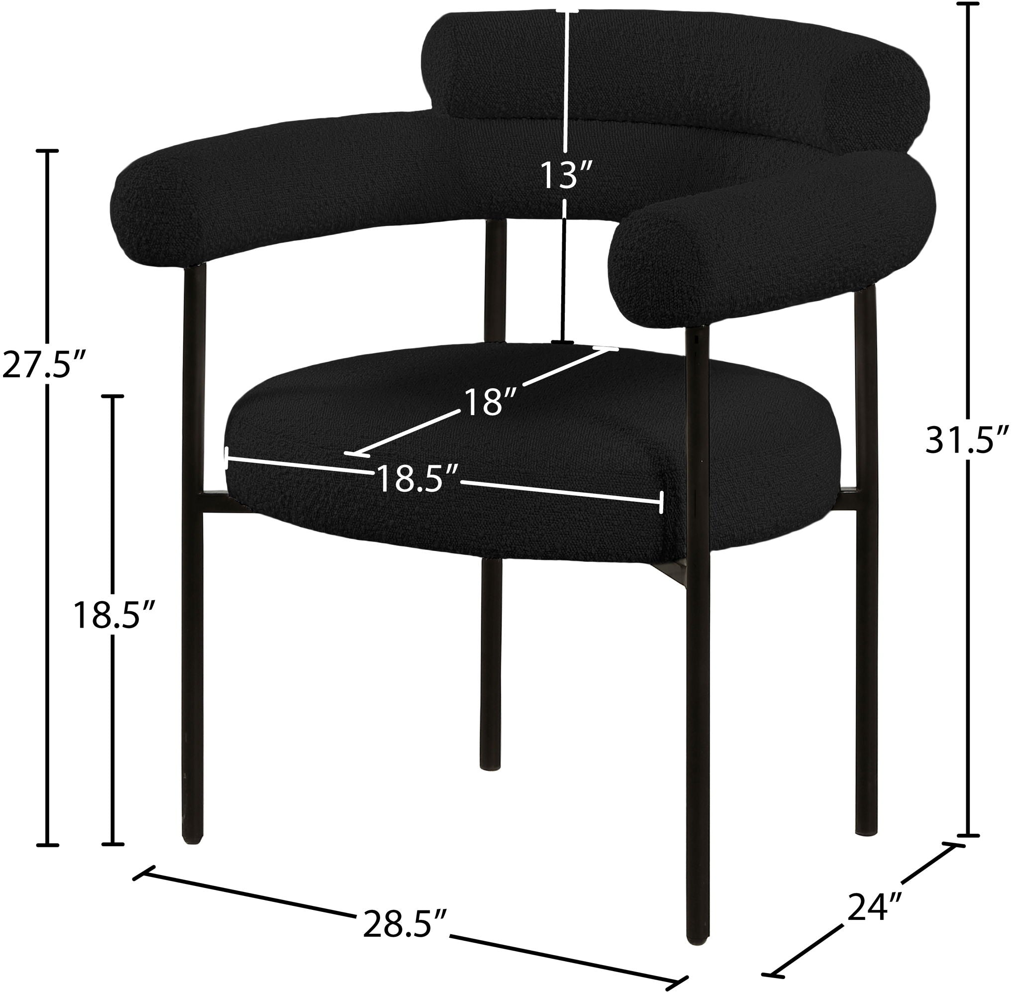 Blake - Dining Chair With Black Legs (Set of 2)