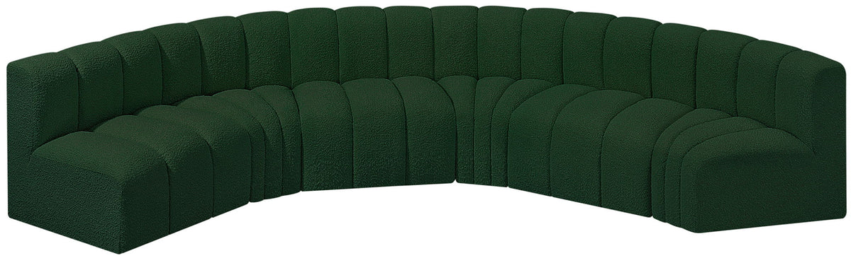Arc - Boucle Fabric 6 Piece U-Shaped Modular Sofa