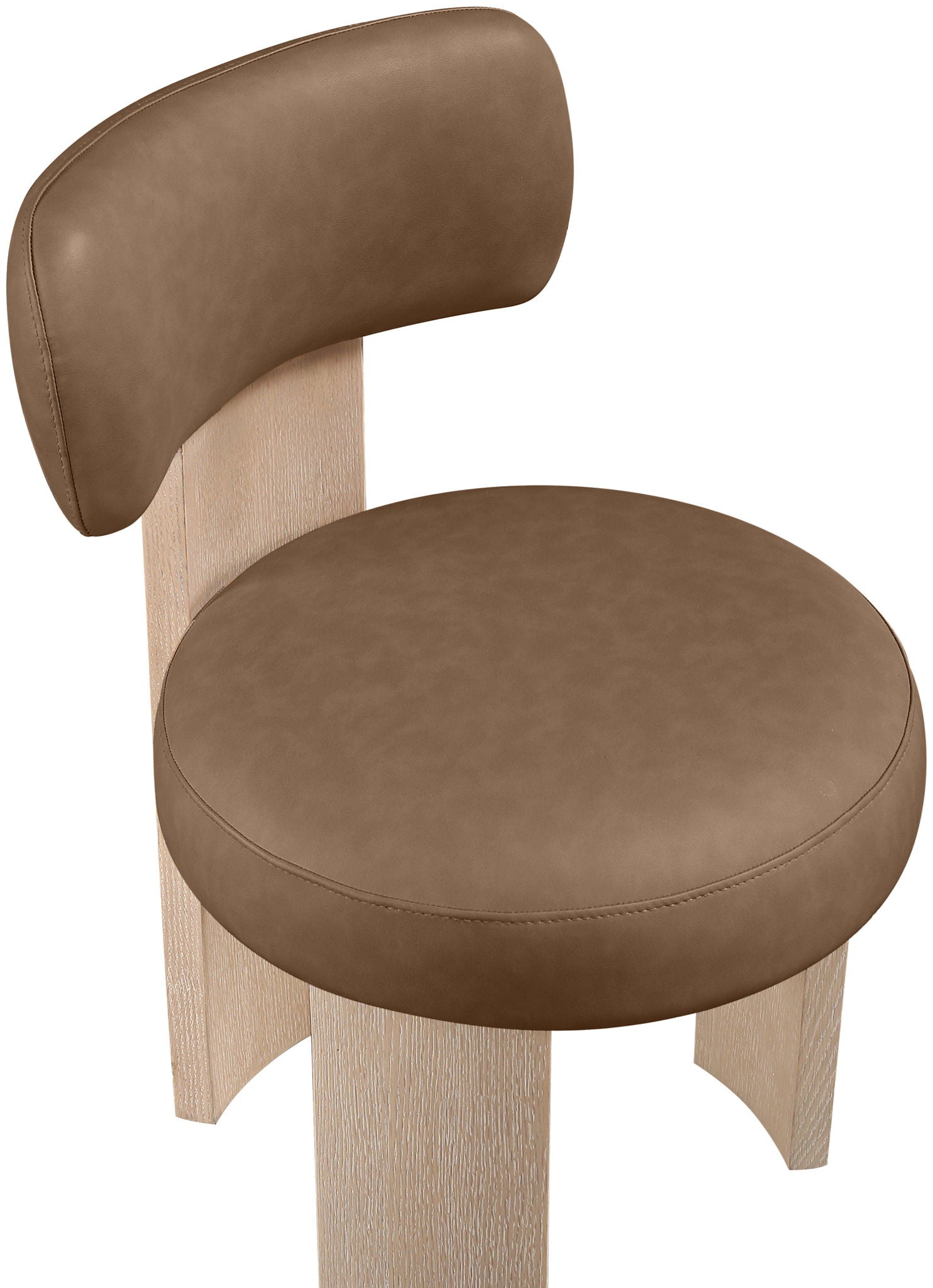 Atelier - Vegan Leather Upholstered Dining Chair (Set of 2) - Painted Natural Frame