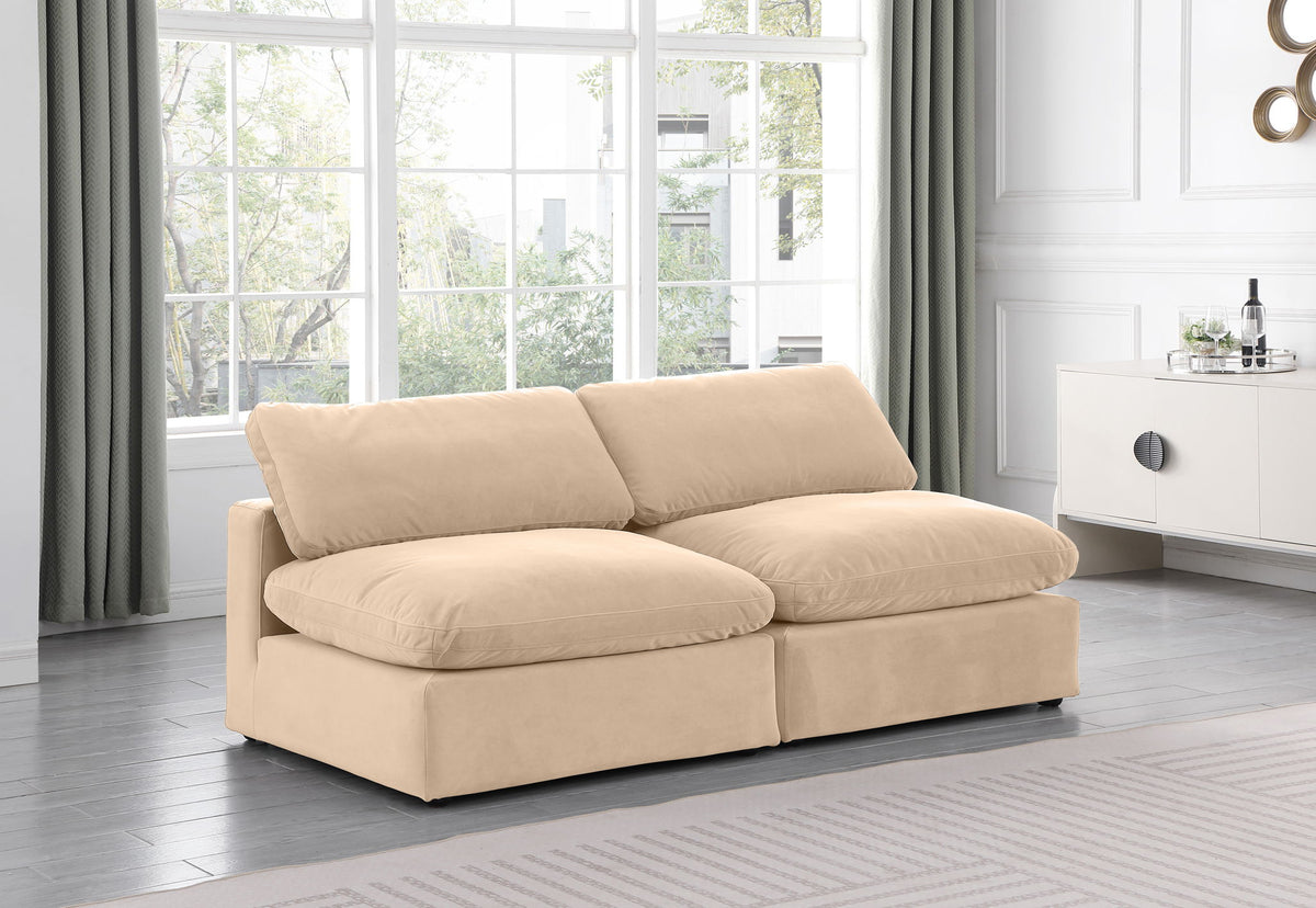 Comfy - Velvet Modular Armless Sofa 2 Seats