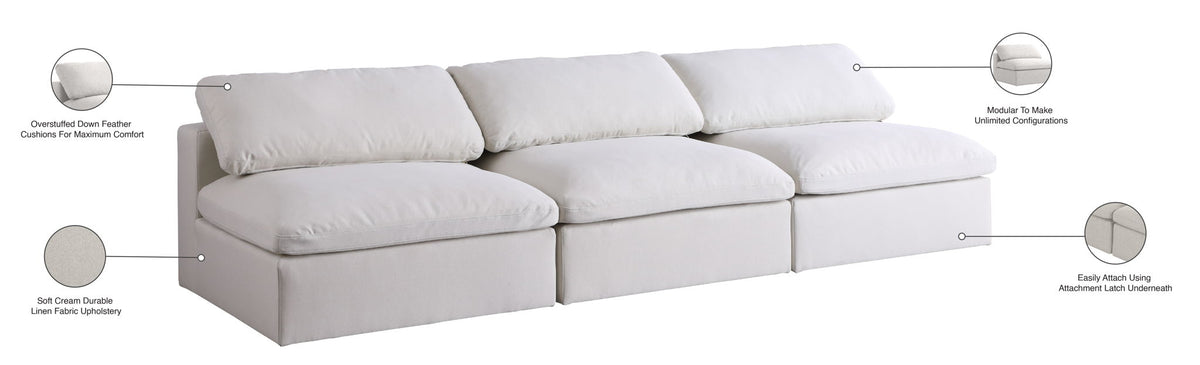 Serene - Modular Armless 3 Seat Sofa