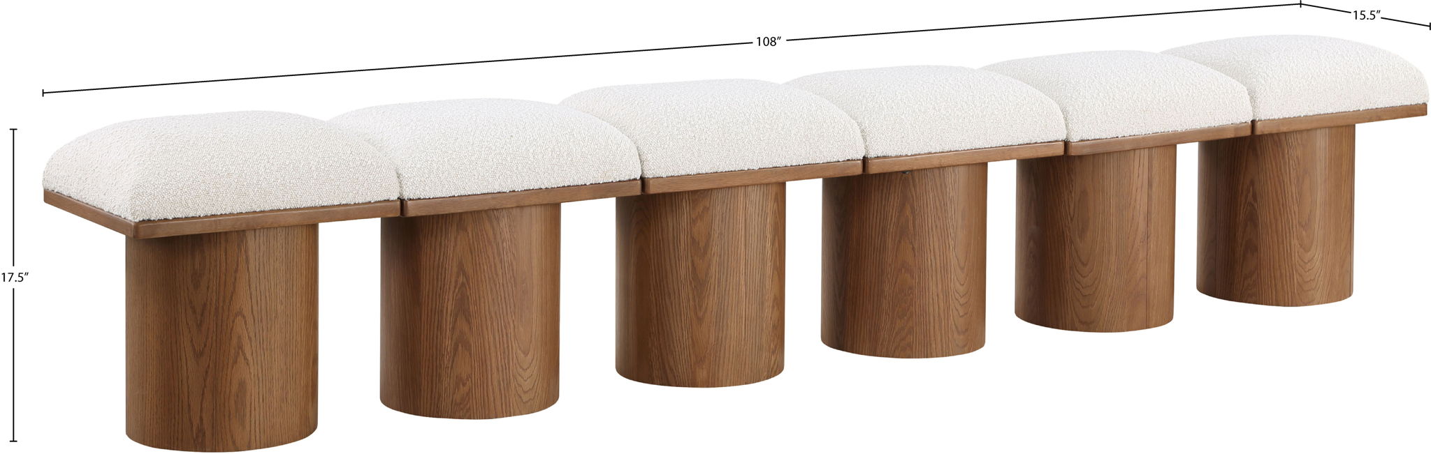 Pavilion - 6 Piece Modular Bench With Brown Base