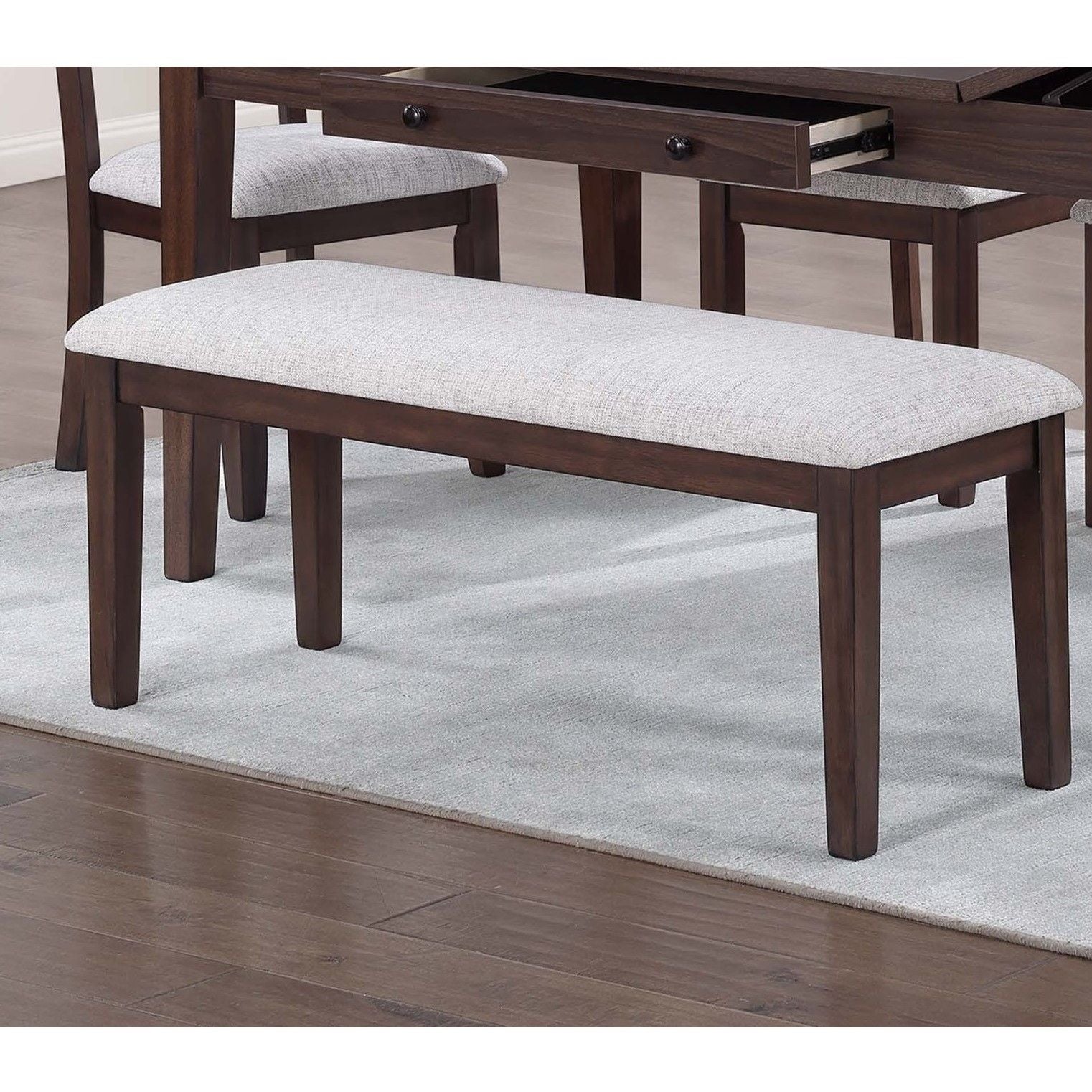 Cushion Padded Seat Dining Room Bench - Walnut