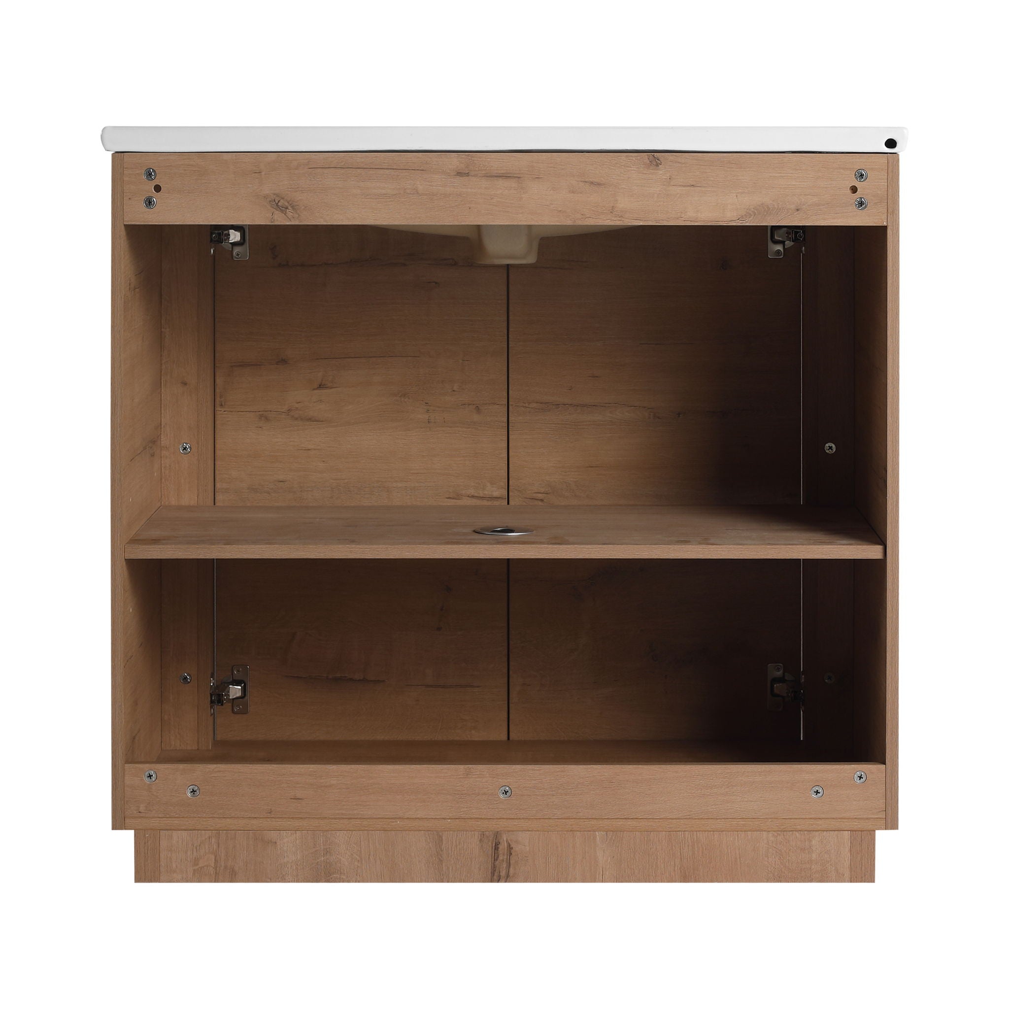 Freestanding Bathroom Vanity With Sink, 2 Soft Close Doors & Storage Rack