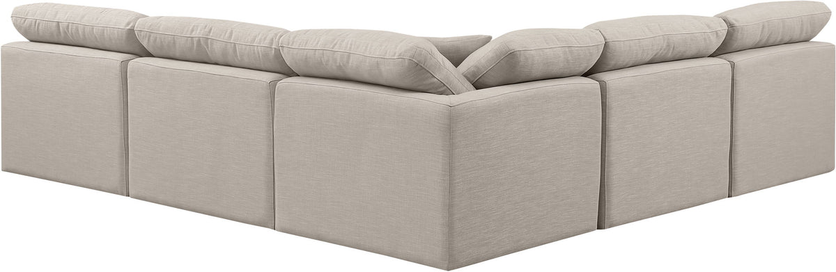 Indulge - Linen 5 Piece Modular Corner Armless Sectional
