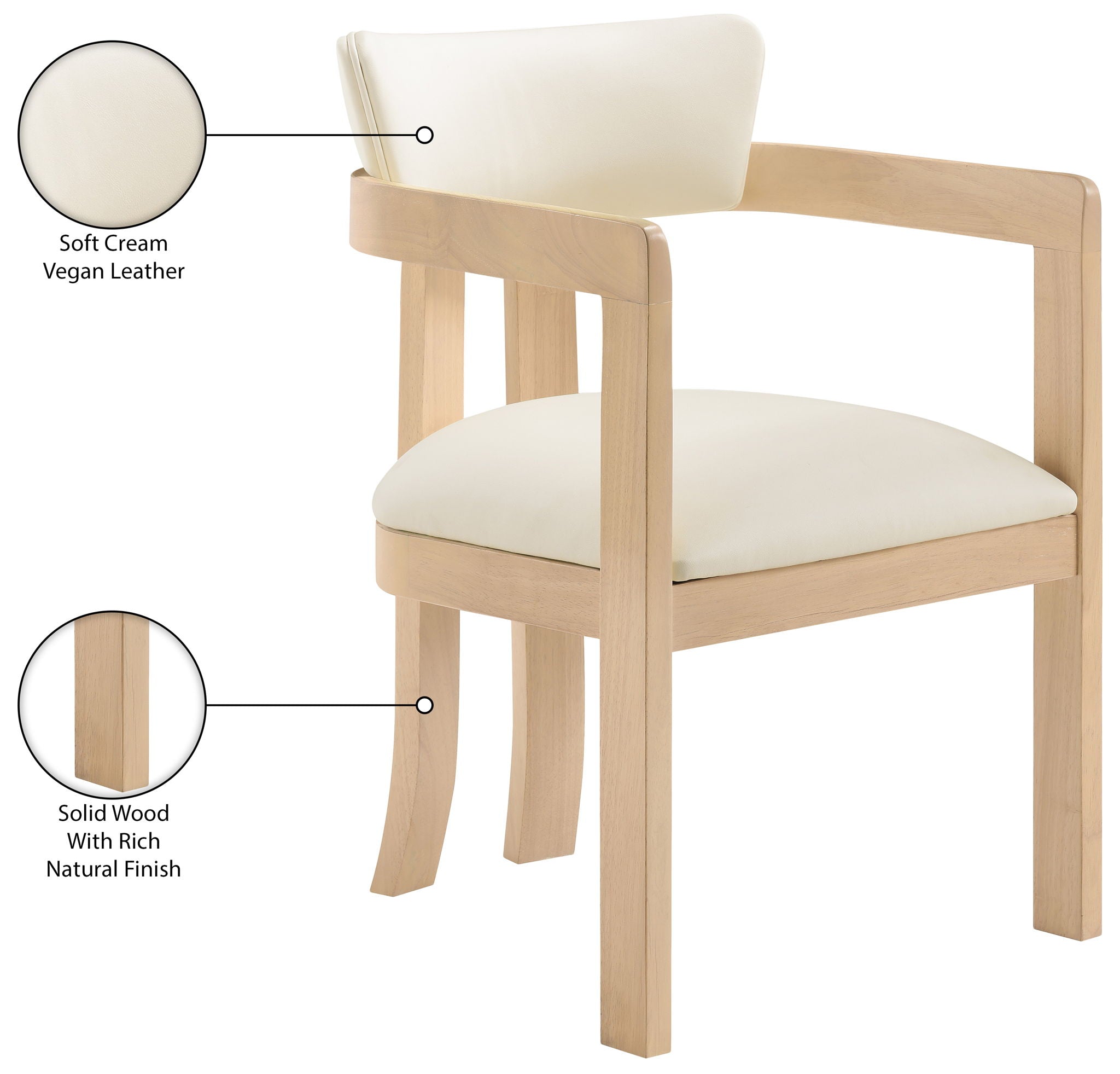 Lavrin - Vegan Leather Dining Arm Chair (Set of 2) - Natural Base