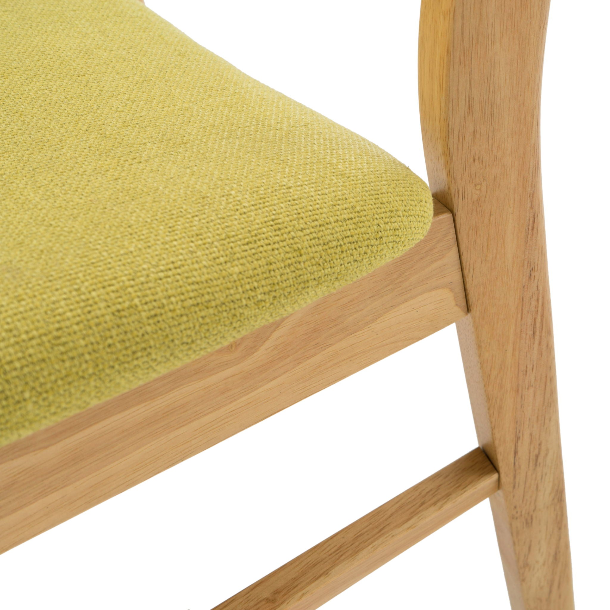 Contemporary Fabric Dining Chair With Wood And Sleek Design - Green