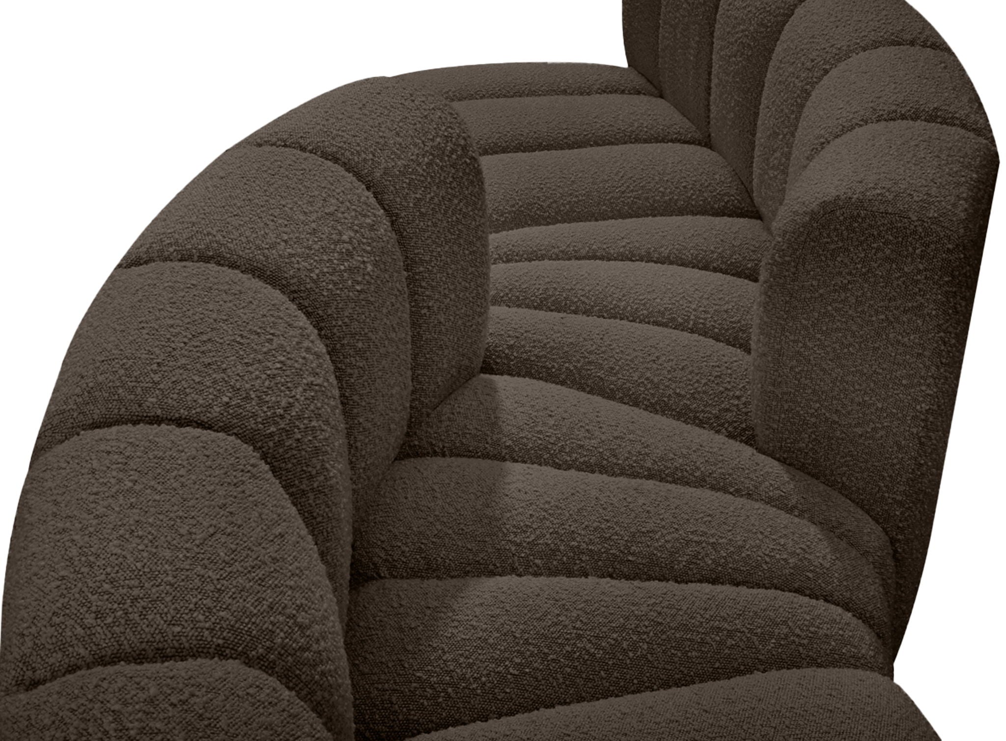 Arc - Boucle Fabric 4 Piece Curved Modular Sofa