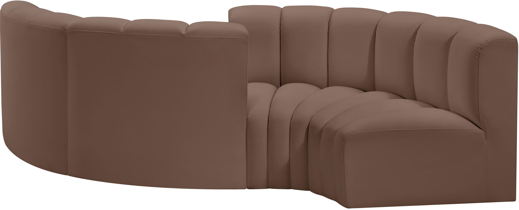 Arc - Faux Leather 4 Piece Curved Modular Sofa