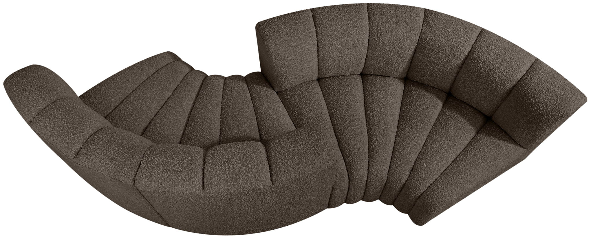 Arc - Boucle Fabric 4 Piece Curved Modular Sofa