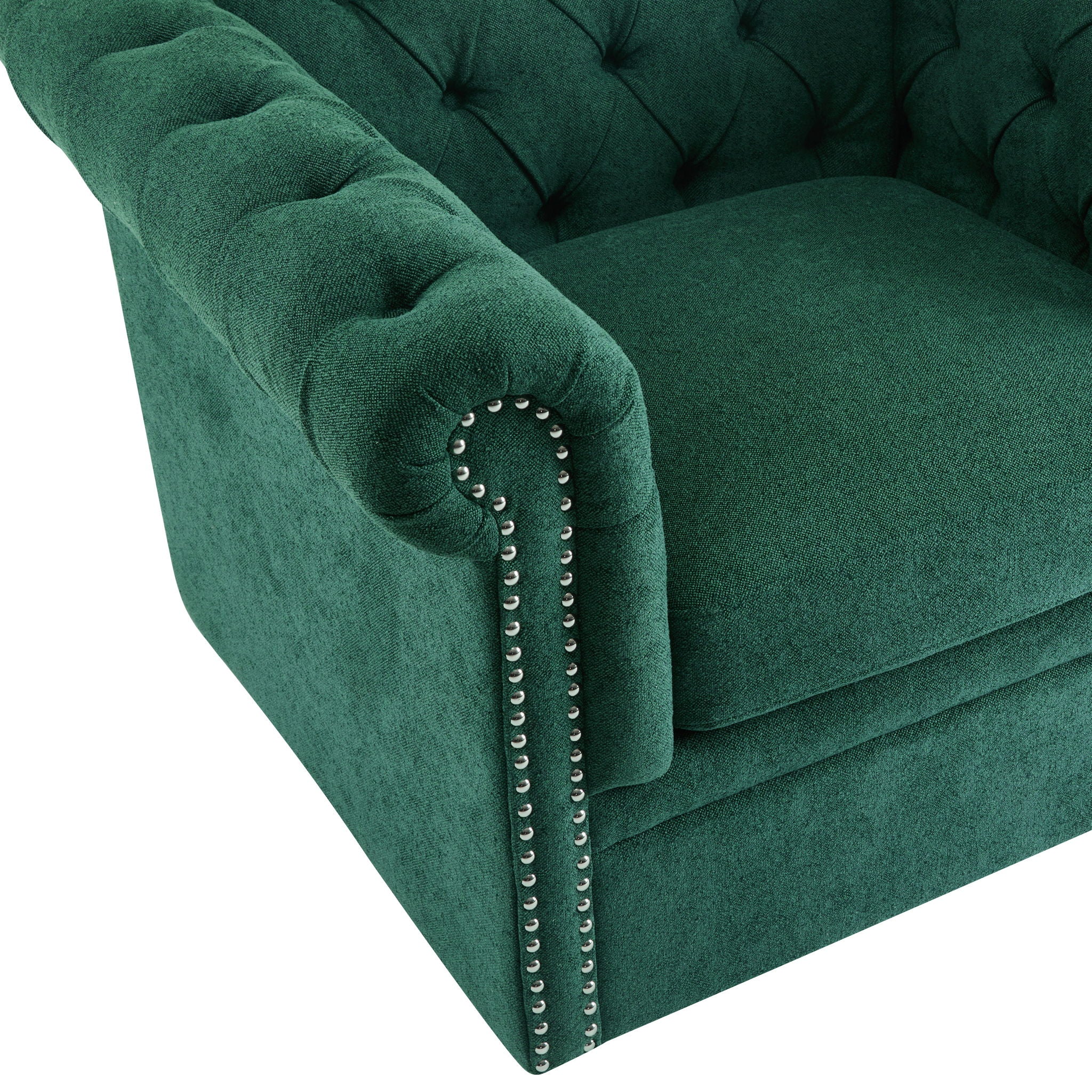 Chesterfield Swivel Club Chair With 360 Degree Rotation - Dark Green