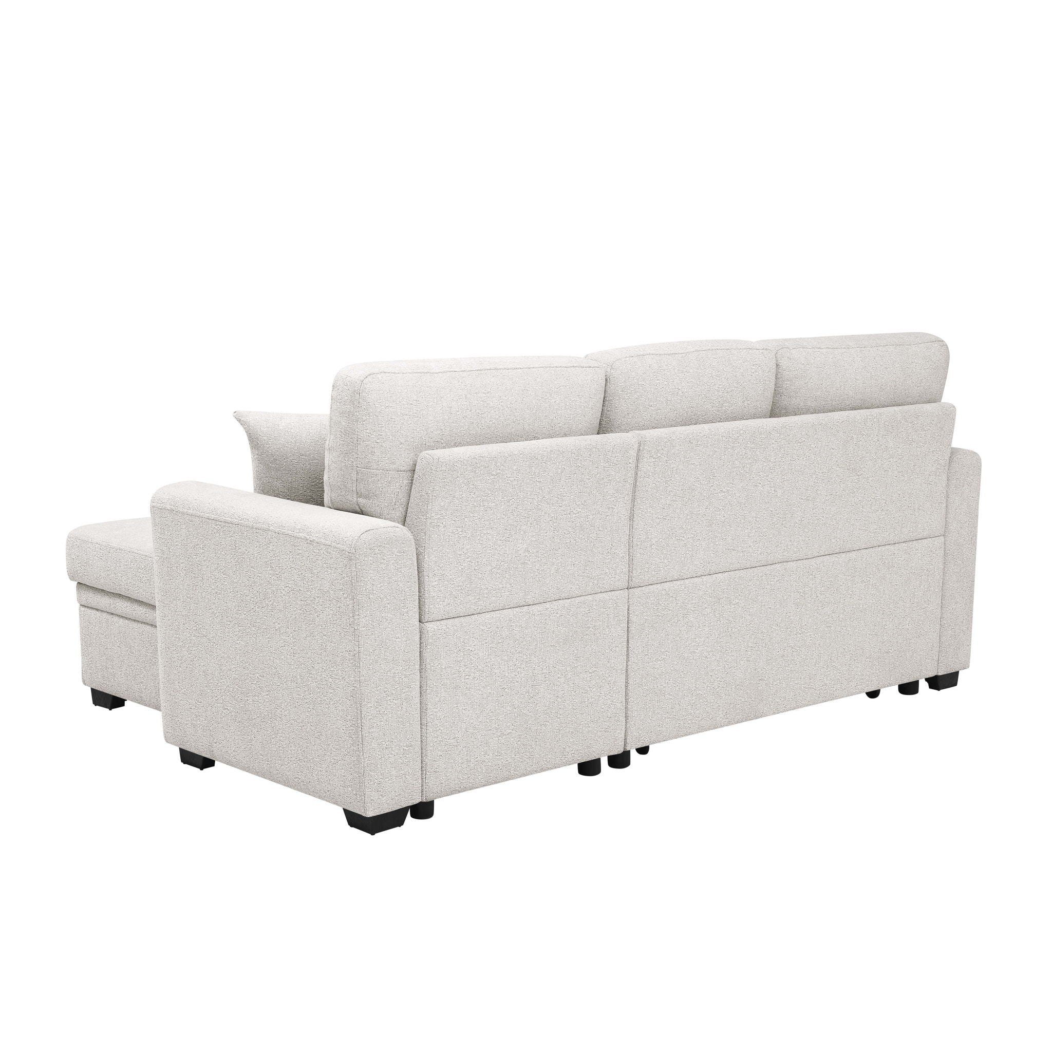 Upholstered Sectional With Pull Out Bed And Chaise Storage